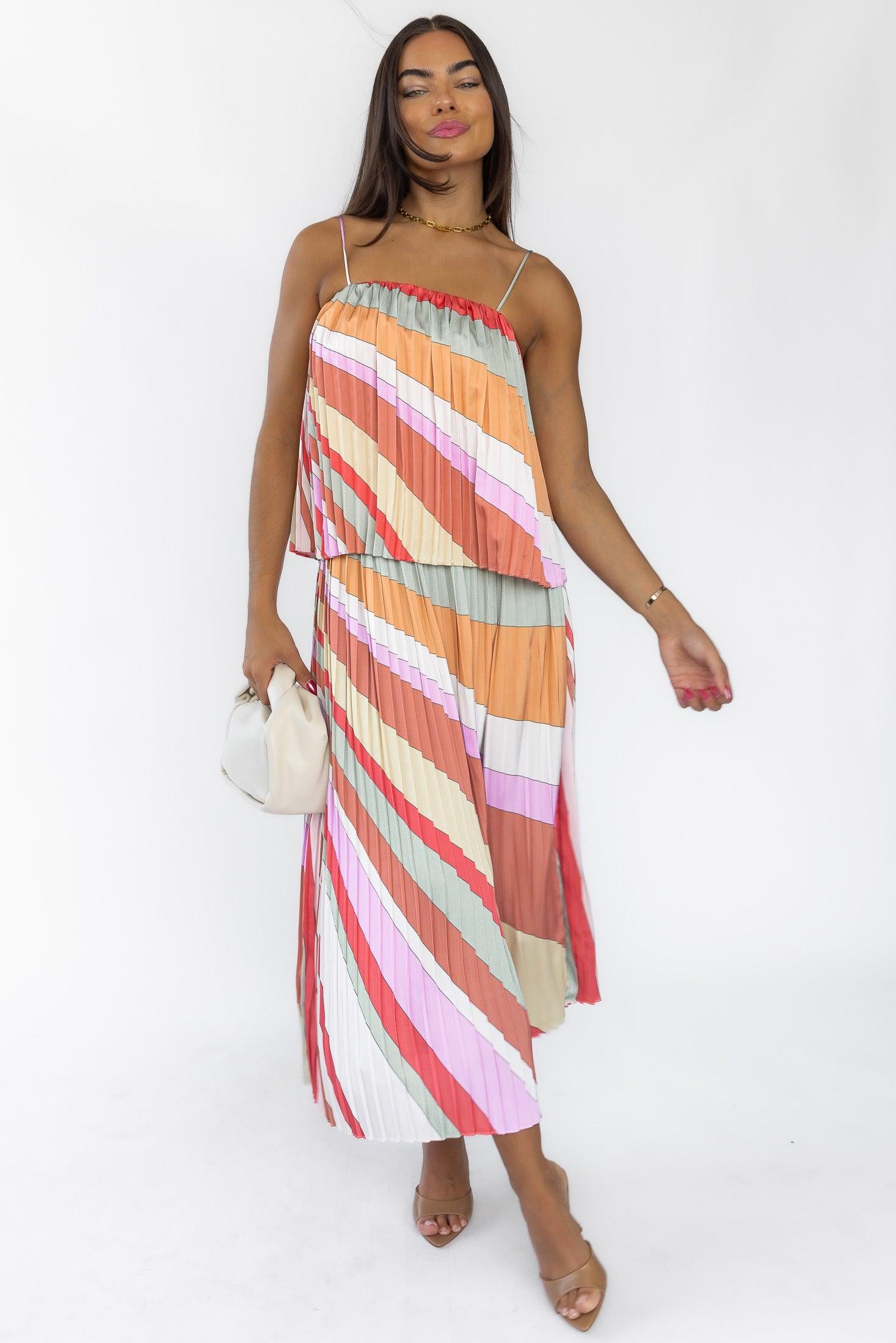 Kandy Stripe Top & Skirt Set - Final Sale