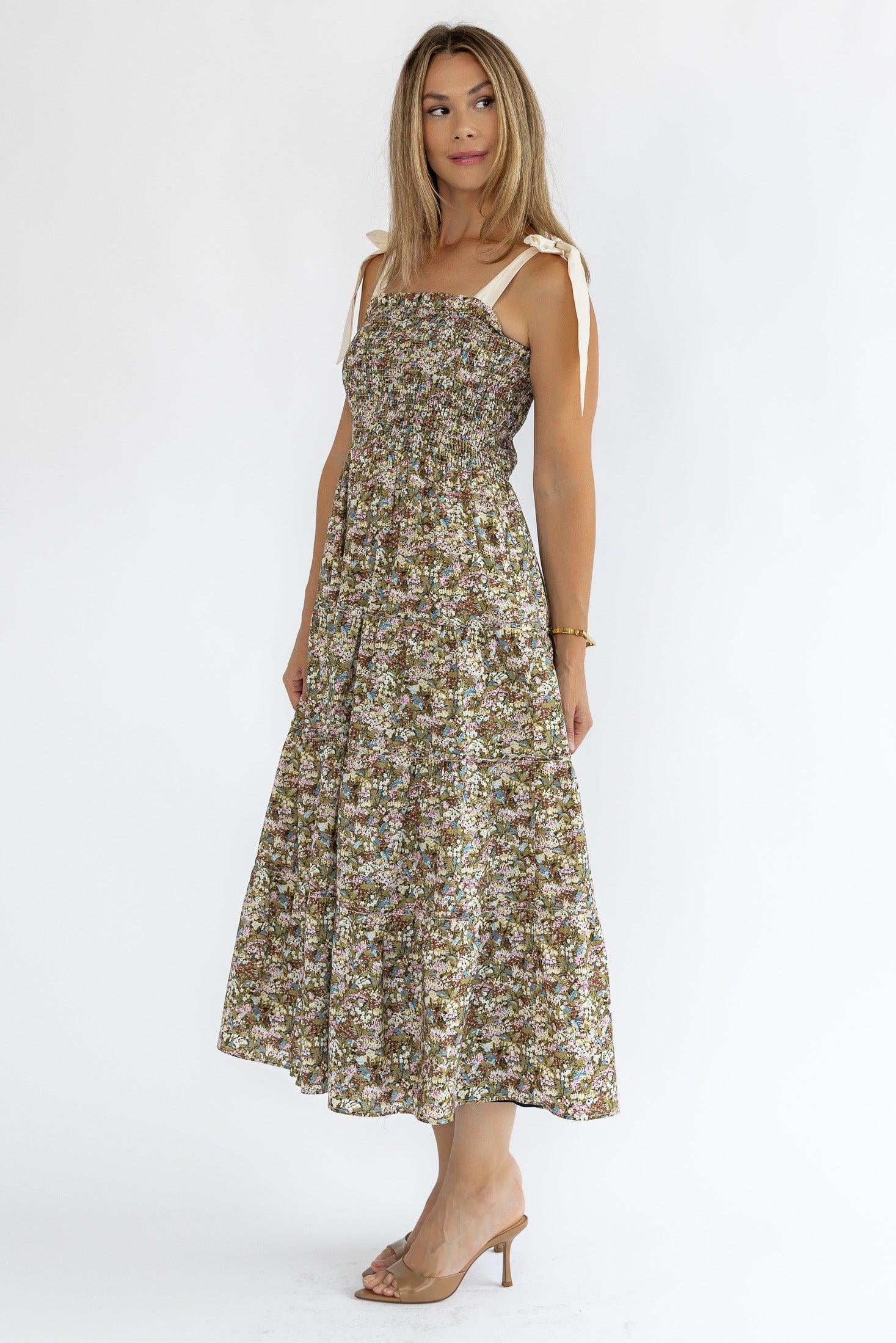 Kelsea Floral Smocked Midi Dress