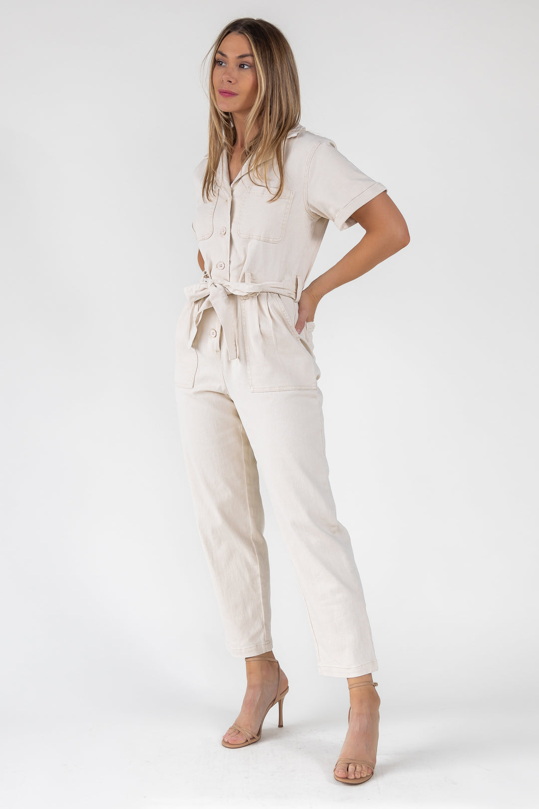 Kendall Cream Washed Jumpsuit