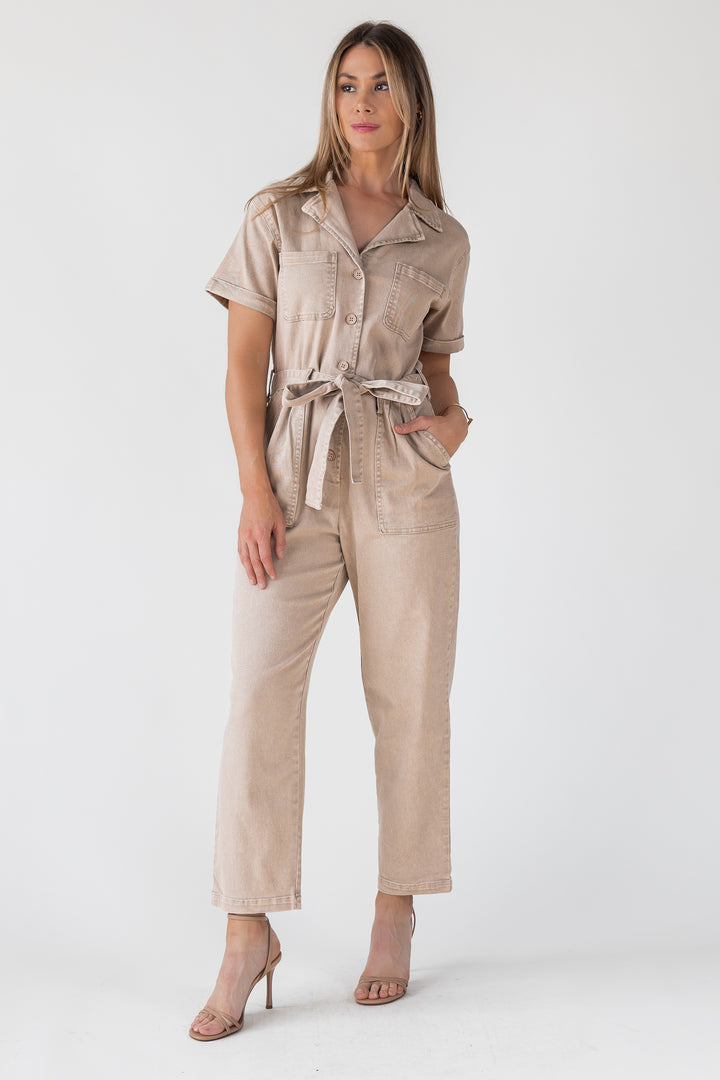 Kendall Khaki Washed Jumpsuit