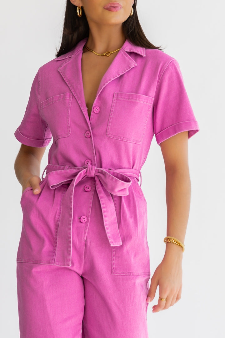 Kendall Pink Washed Jumpsuit