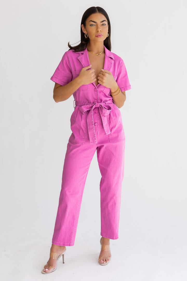 Kendall Pink Washed Jumpsuit