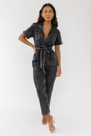 Kendall Black Washed Jumpsuit - Final Sale