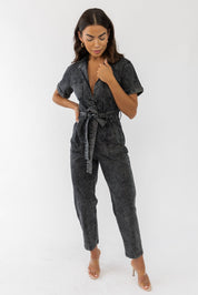 Kendall Black Washed Jumpsuit - Final Sale