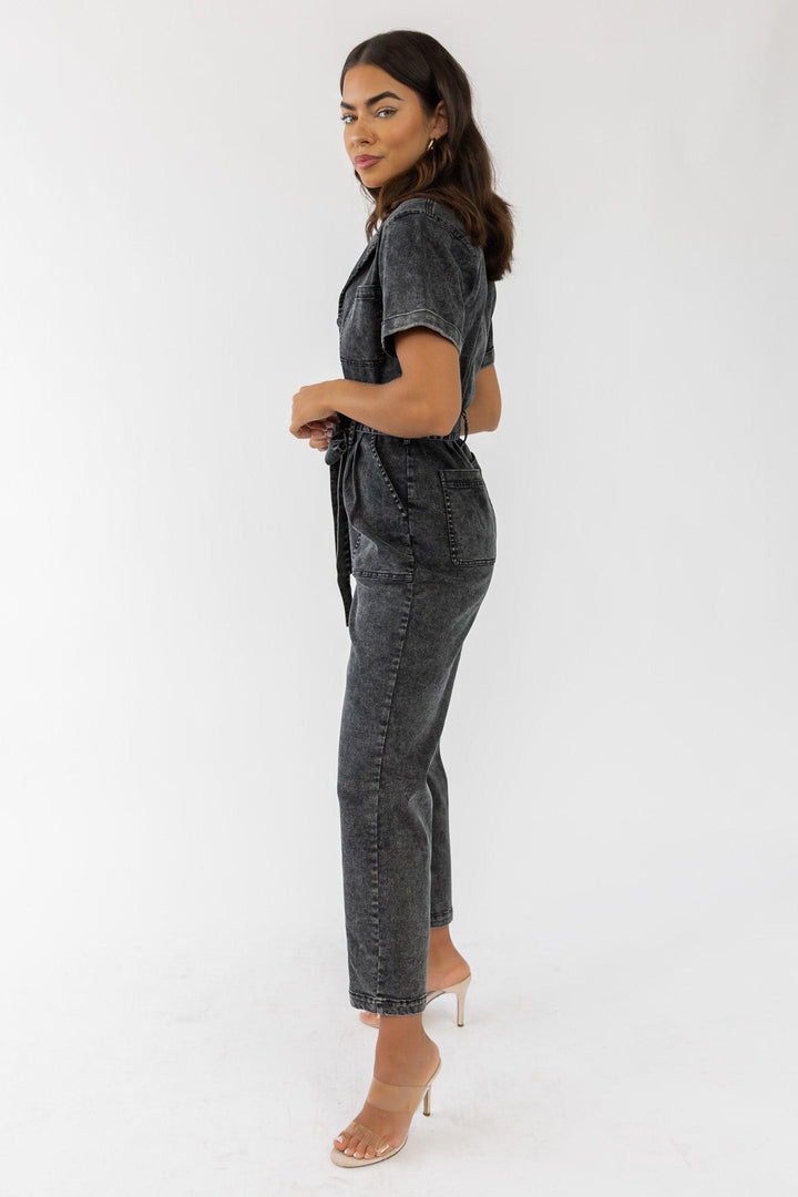 Kendall Black Washed Jumpsuit