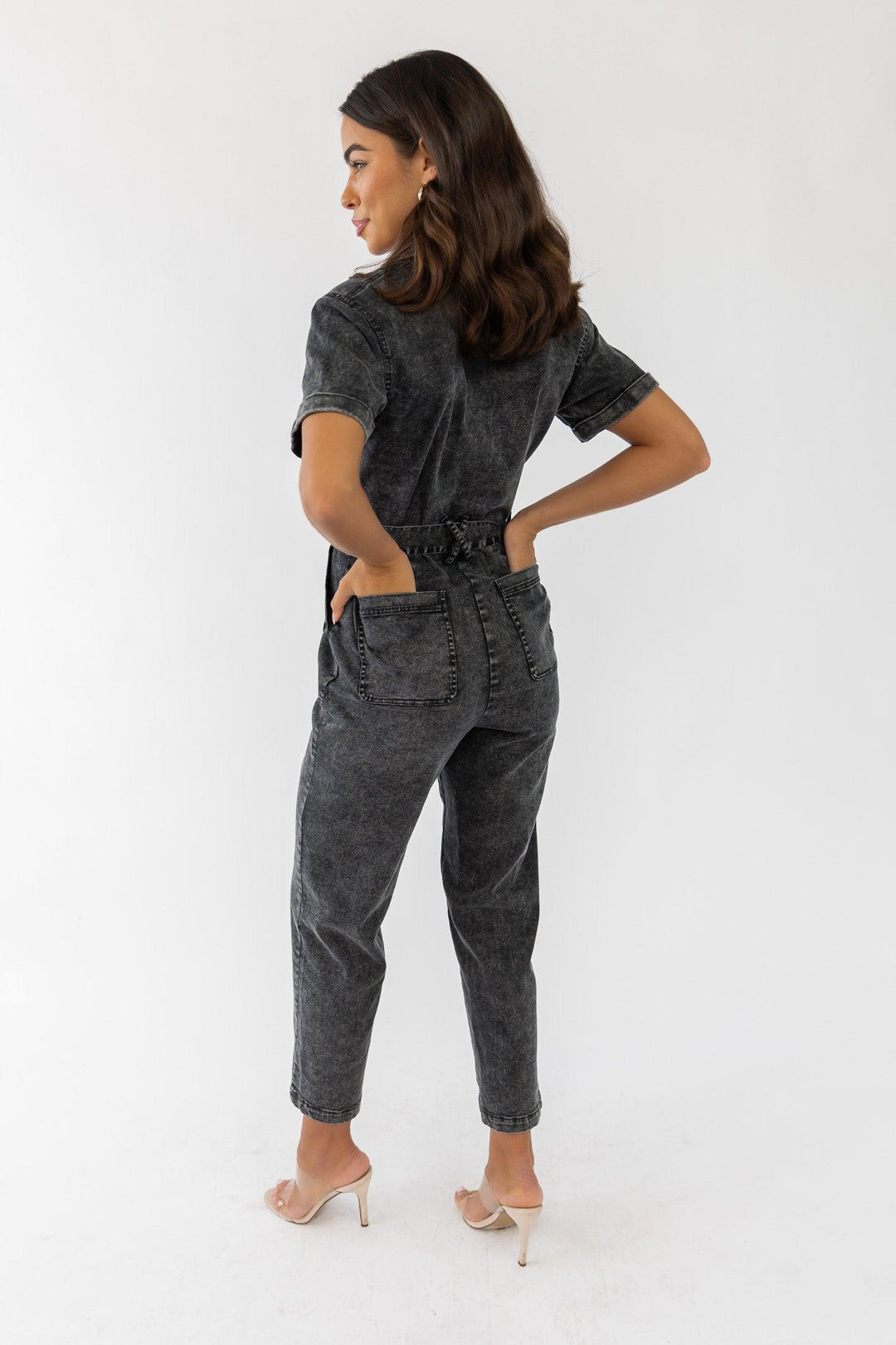 Kendall Black Washed Jumpsuit - Final Sale