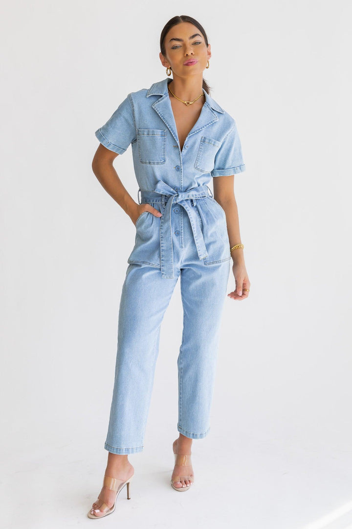 Kendall Denim Washed Jumpsuit - Final Sale