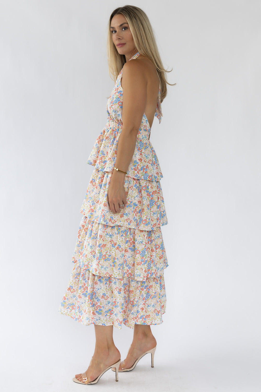 Kiera Floral Halter Midi Dress