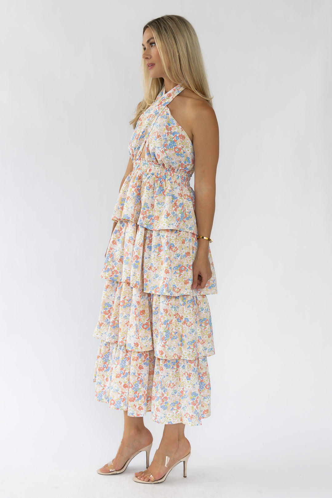 Kiera Floral Halter Midi Dress