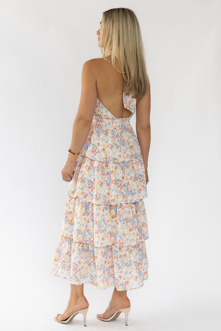 Kiera Floral Halter Midi Dress