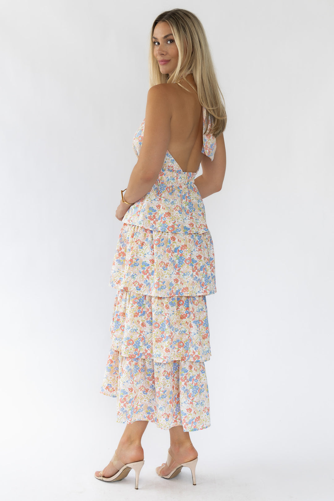 Kiera Floral Halter Midi Dress