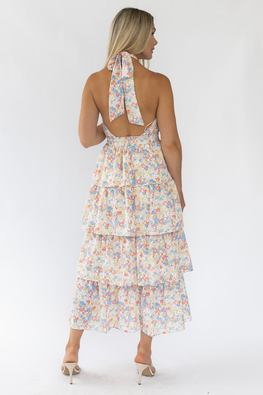 Kiera Floral Halter Midi Dress