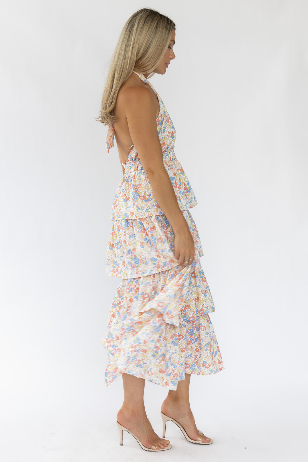 Kiera Floral Halter Midi Dress