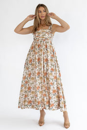 Kirby Floral Ruched Midi Dress