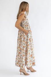 Kirby Floral Ruched Midi Dress