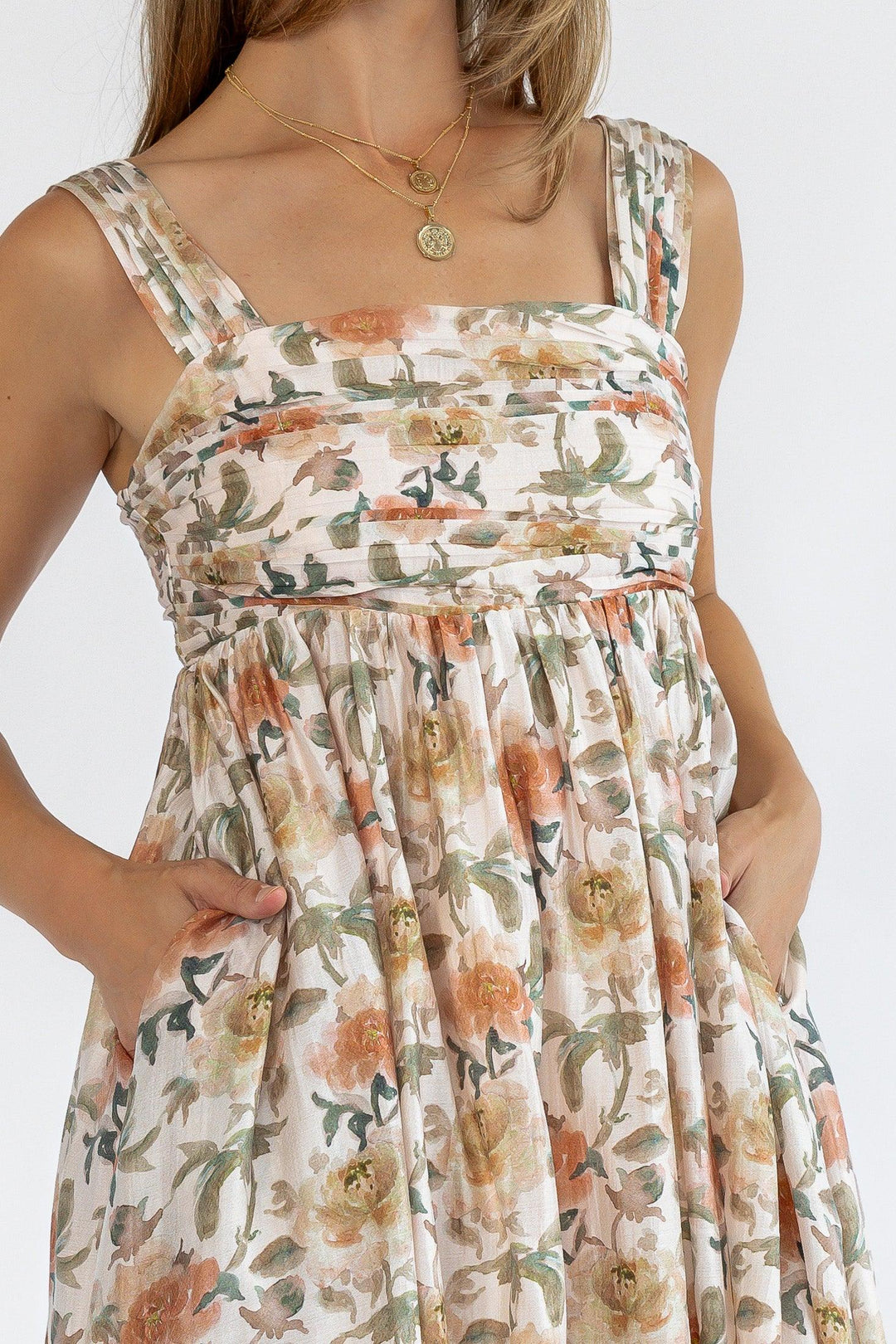 Kirby Floral Ruched Midi Dress