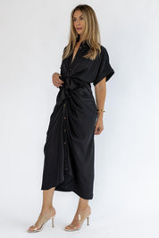 Knotty Looks Black Midi Dress