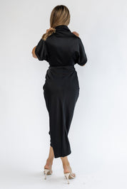 Knotty Looks Black Midi Dress