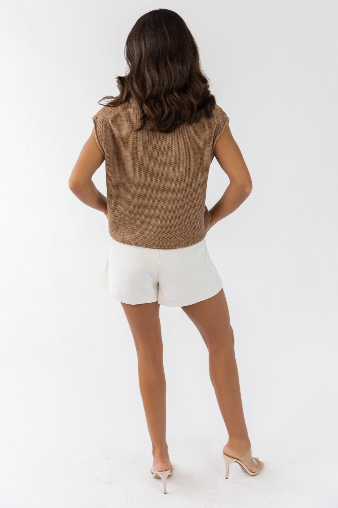 Knox Tan Exposed Hem Sweater - Final Sale