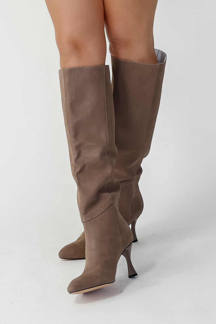 Lexington Taupe Knee High Boot - Final Sale