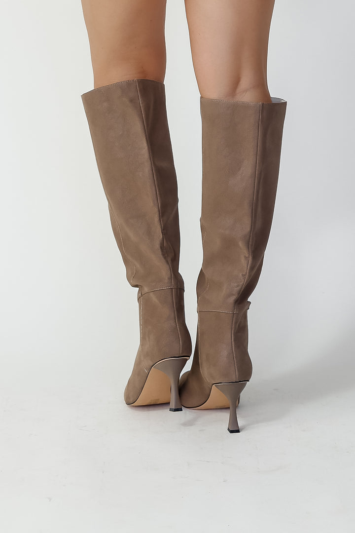 Lexington Taupe Knee High Boot - Final Sale