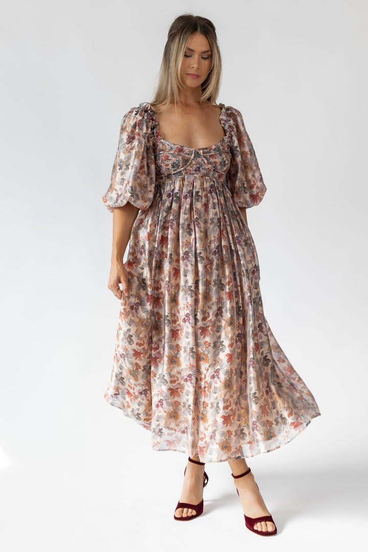 Liliane Floral Smocked Midi Dress - Final Sale