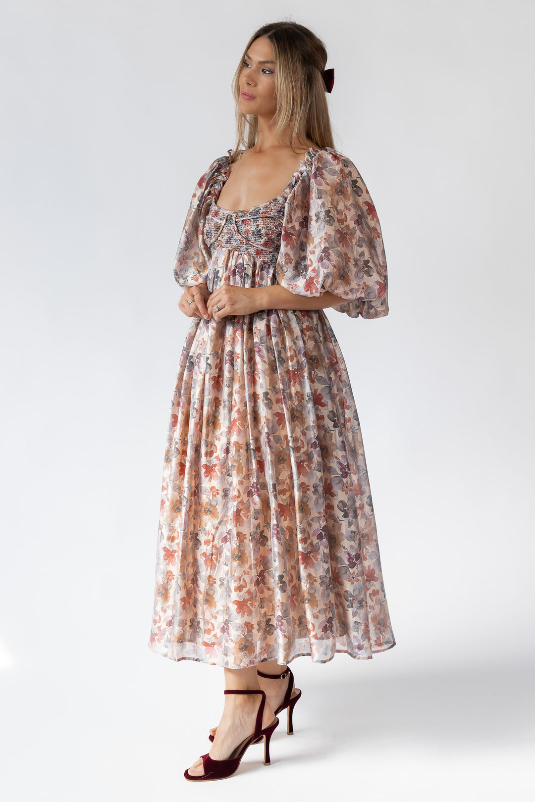 Liliane Floral Smocked Midi Dress - Final Sale