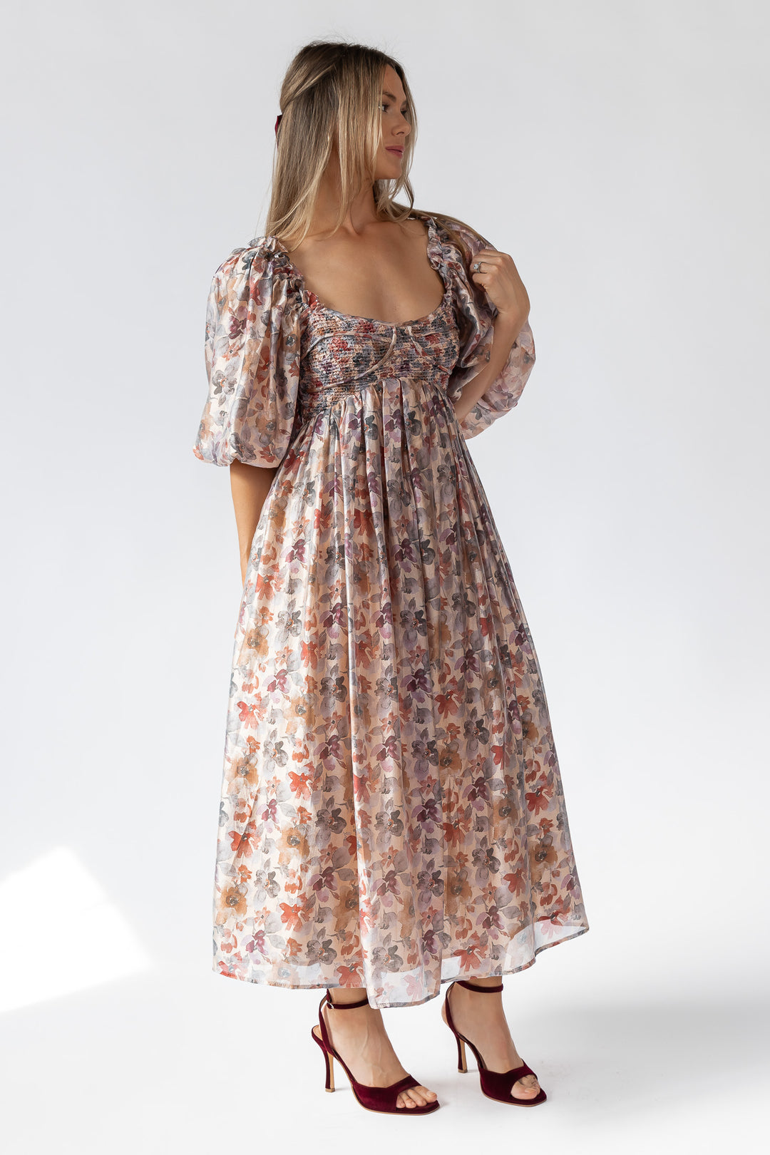 Liliane Floral Smocked Midi Dress - Final Sale