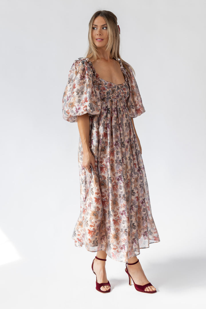 Liliane Floral Smocked Midi Dress