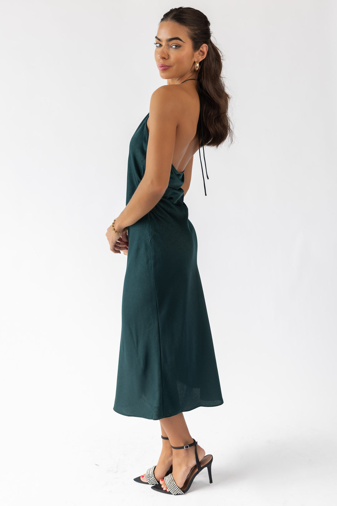 Mira Green Halter Maxi Dress - Final Sale