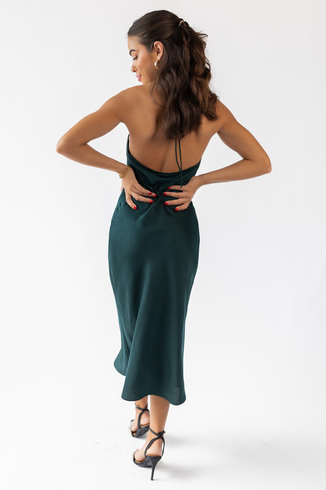 Mira Green Halter Maxi Dress - Final Sale