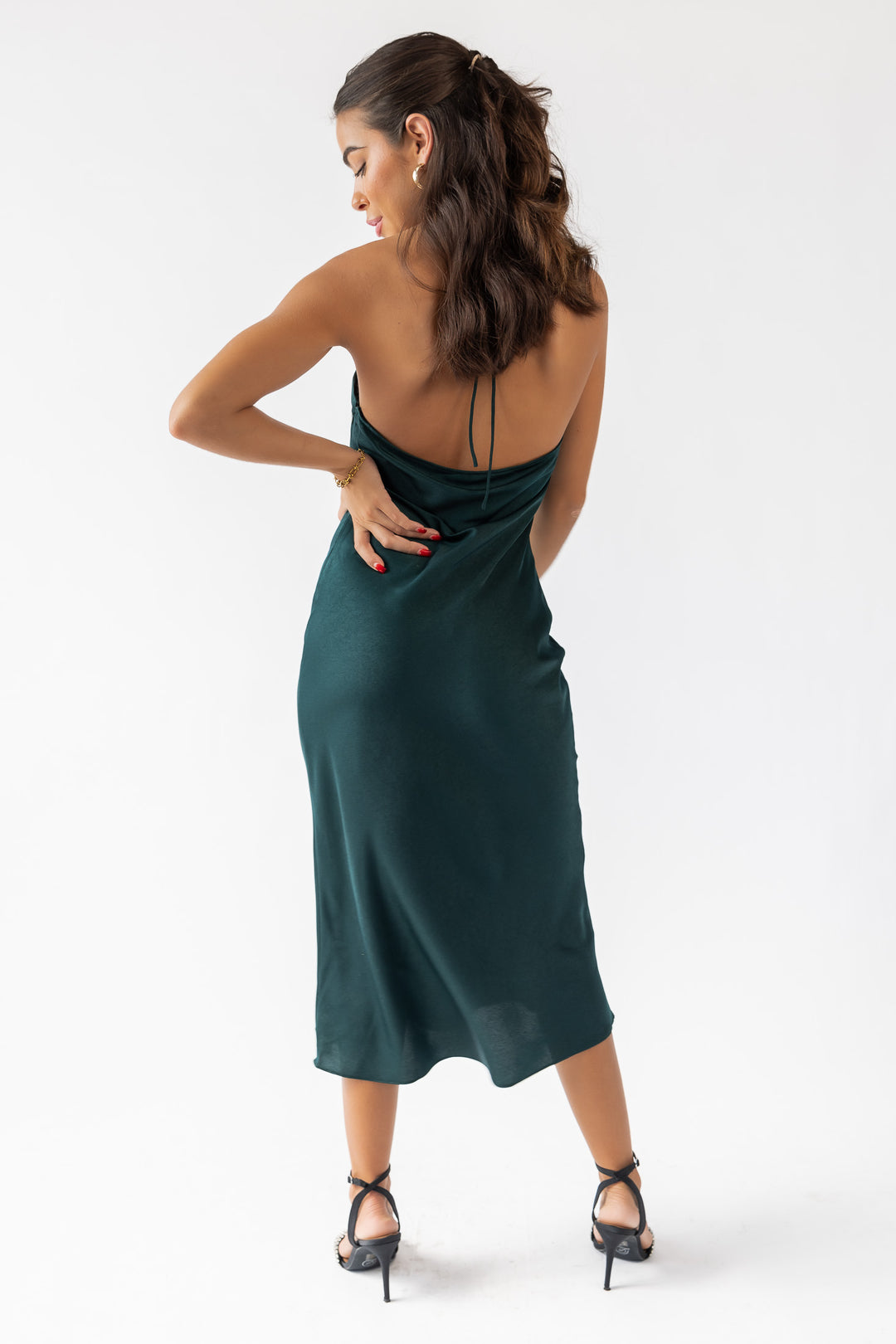 Mira Green Halter Maxi Dress - Final Sale