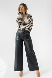 Moira Black Faux Leather Pant