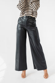 Moira Black Faux Leather Pant