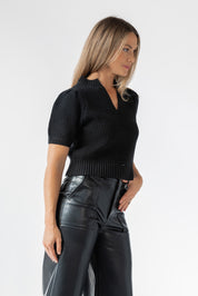 Murphy Black Crop Sweater