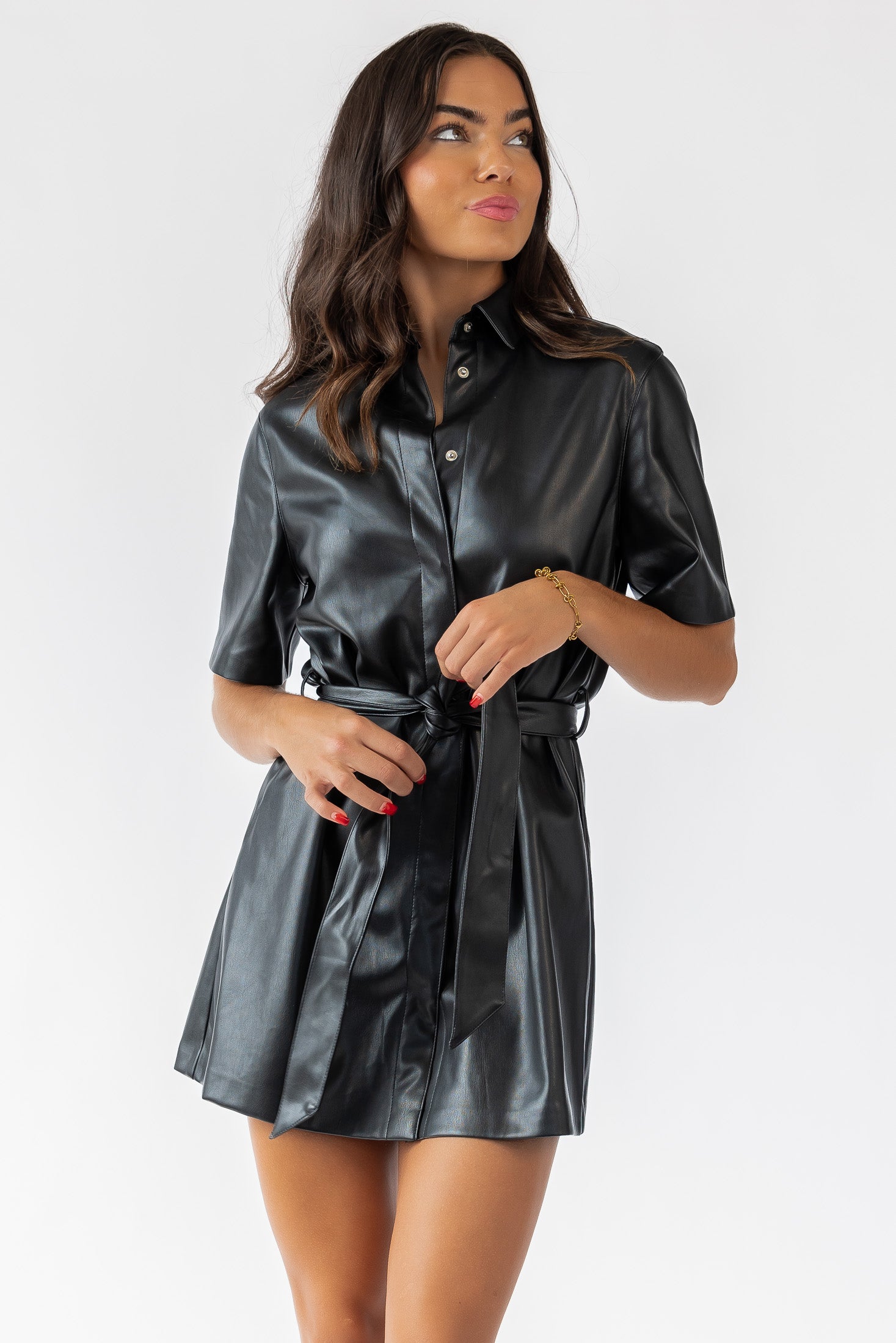 Nyx Black Faux Leather Dress