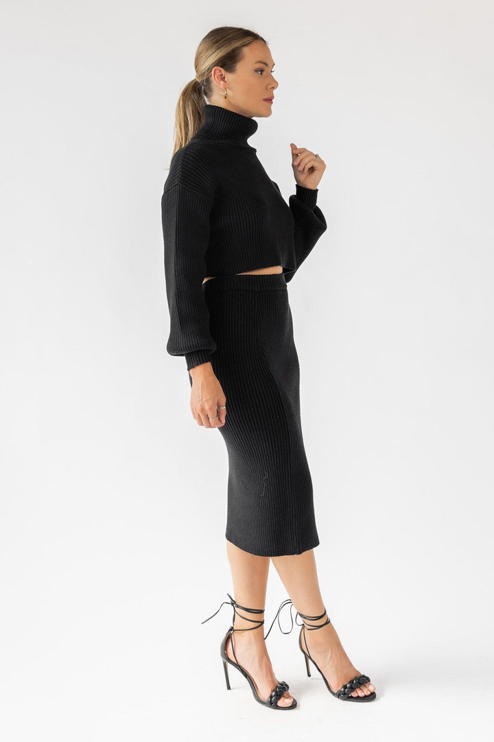 Oren Black Crop Sweater - Final Sale