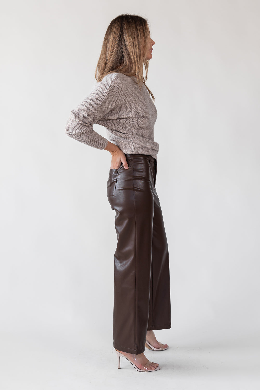 Phebe Brown Faux Leather Pants - Final Sale