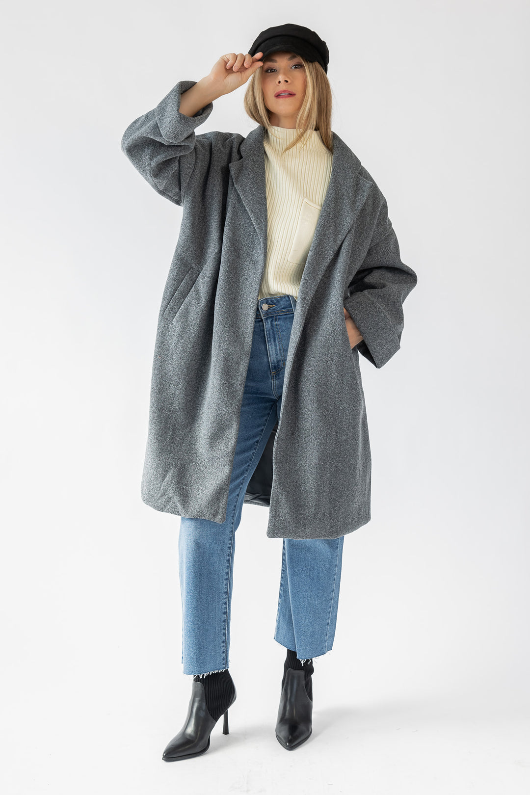 Quincy Grey Oversized Jacket