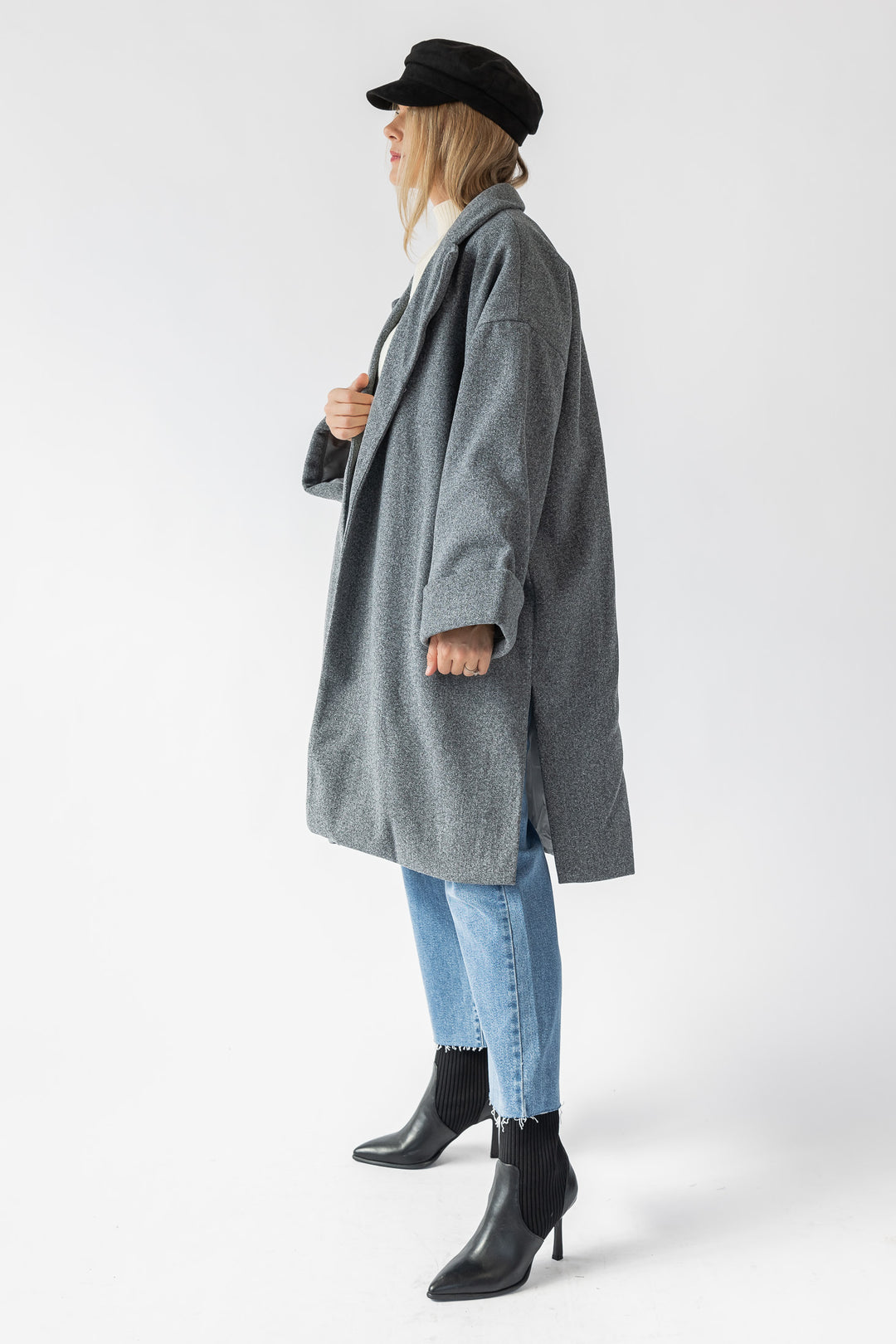 Quincy Grey Oversized Jacket - Final Sale