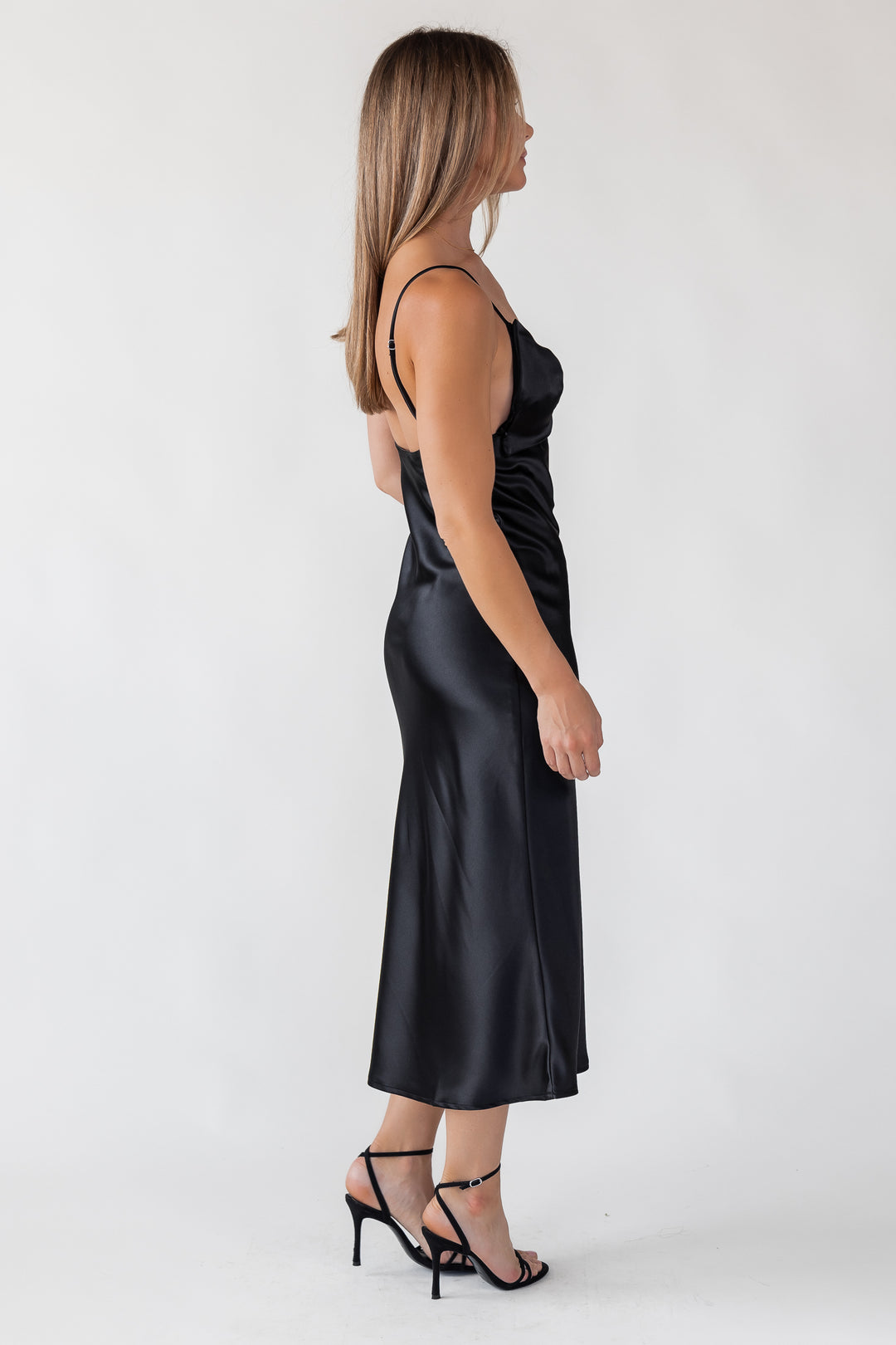 Romie Black Bow Cutout Midi Dress - Final Sale