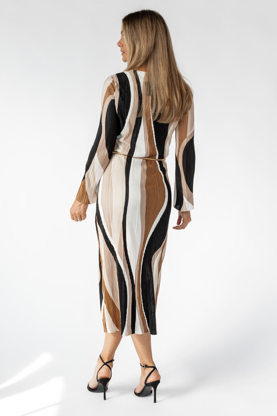 Selah Mocha Wave Print Maxi Dress - Final Sale