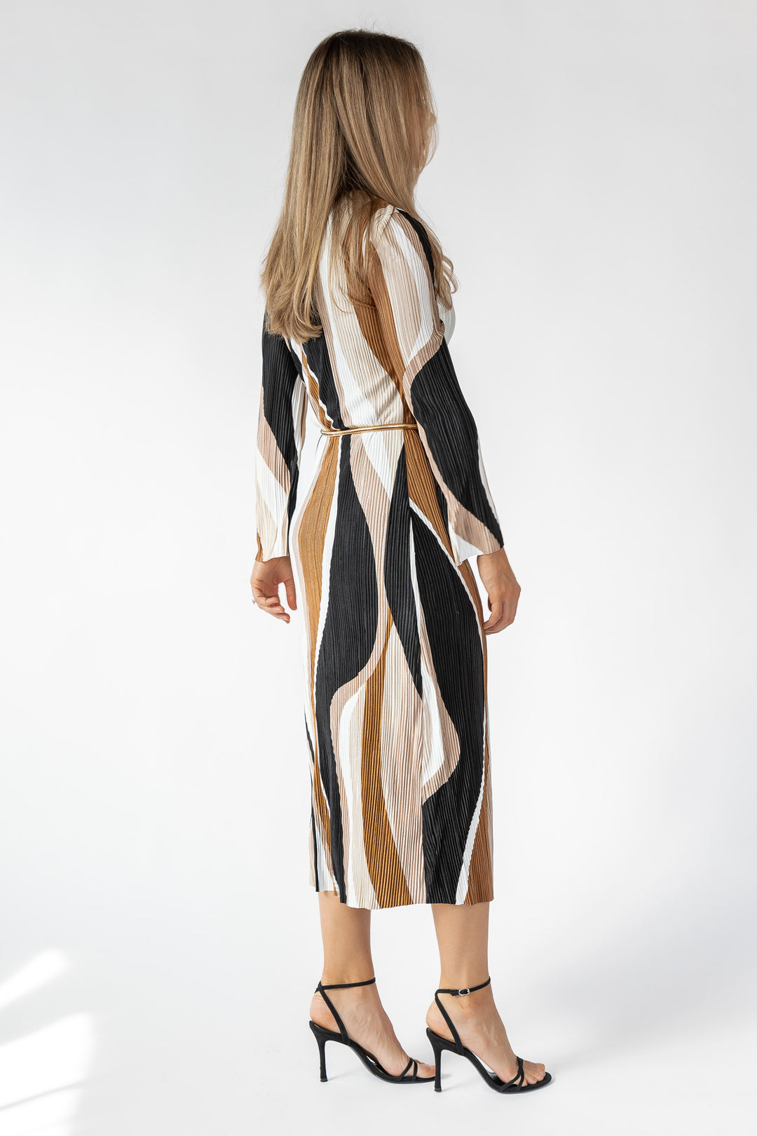 Selah Mocha Wave Print Maxi Dress - Final Sale