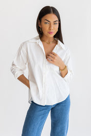 Selenia White Poplin Shirt - Final Sale