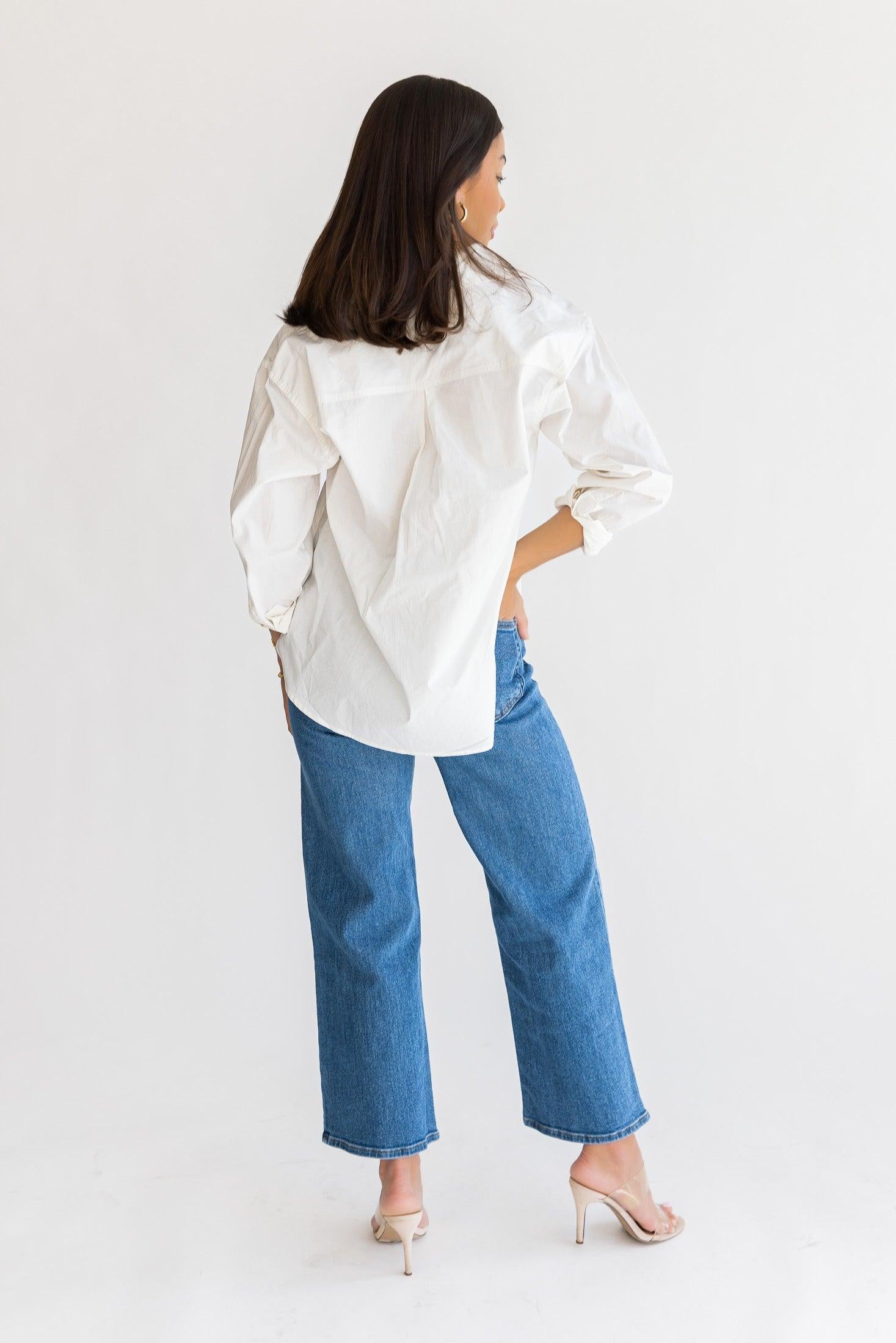 Selenia White Poplin Shirt - Final Sale