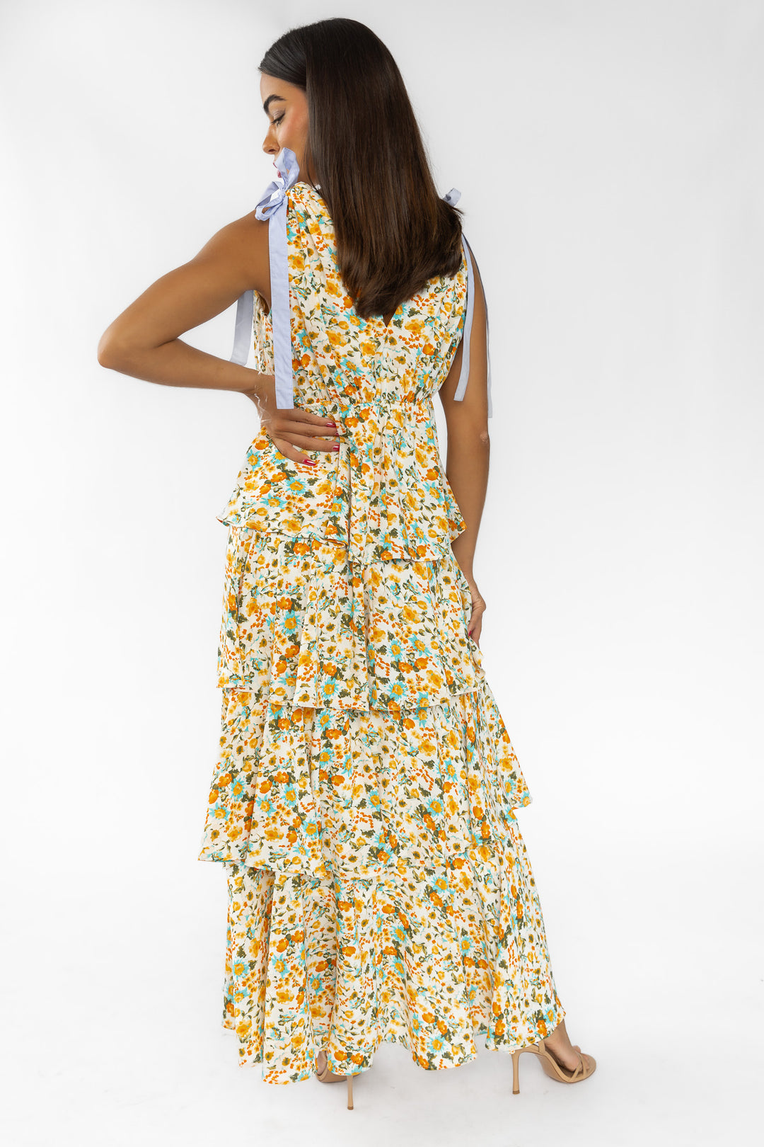 Shaina Cream Floral Maxi Dress