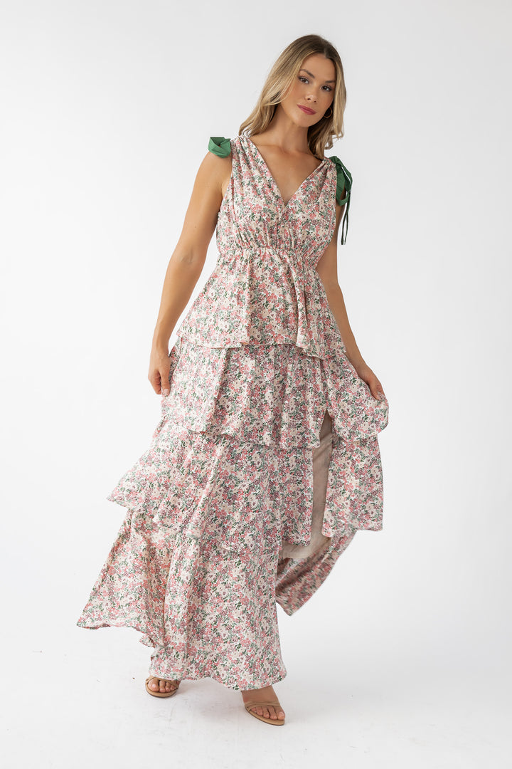 Shaina Slate Floral Maxi Dress