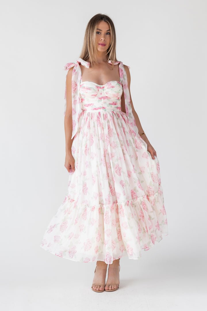 Sweet Serenade Blush Floral Maxi Dress