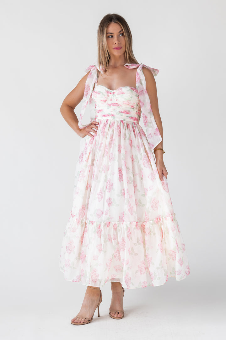 Sweet Serenade Blush Floral Maxi Dress