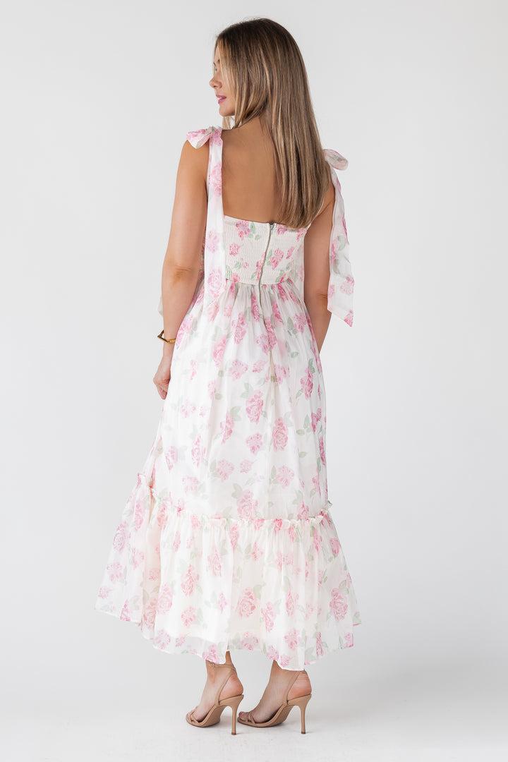 Sweet Serenade Blush Floral Maxi Dress